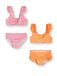 Minoti 2-pack bikini meisjes gestreept met ruches - roze