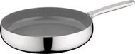 BergHOFF Home Koekenpan Ø 28 cm - PFAS-Vrije Antikleefpan– RVS Braadpan – Keramische Anti-Aanbaklaag Bakpan – Geschikt voor Inductie, Gas, Elektrisch en Keramisch – Ovenbestendige Biefstukpan tot 230 °C – Stellar Steel