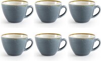 Olympia Kiln Cappuccino Kop Blauw 34cl (Set van 6)
