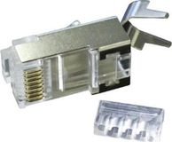 PremiumCord RJ45-Stecker, abgeschirmt, Cat6, geeignet für dicke Kabel (AWG23), gefaltet