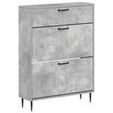 vidaXL Schoenenkast HAARLEM 78 x 24 x 103 cm Bewerkt hout Betongrijs
