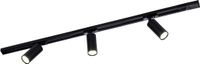 LEDVION - LED Railverlichting 1M + 3 Railspots (5W - 2700K - Zwart - Dimbaar) - 1-Fase
