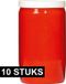Spaas Grafkaars/gedenklicht - 10x - Rood - 7 x 15 cm - 144 uur brandtijd
