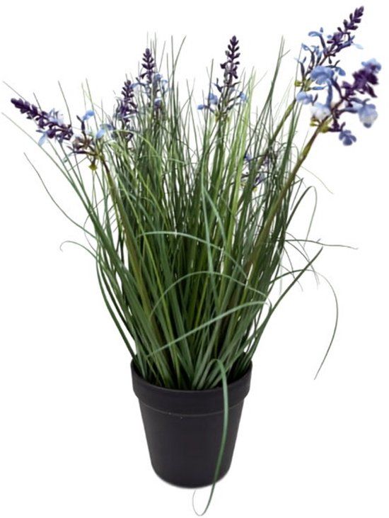 Oosterik Home Lavendel paars siergras in pot H 50 cm kunstplant