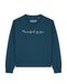 Watapparel Sweatshirt 'So Einfach Ist Das' petrol / wit