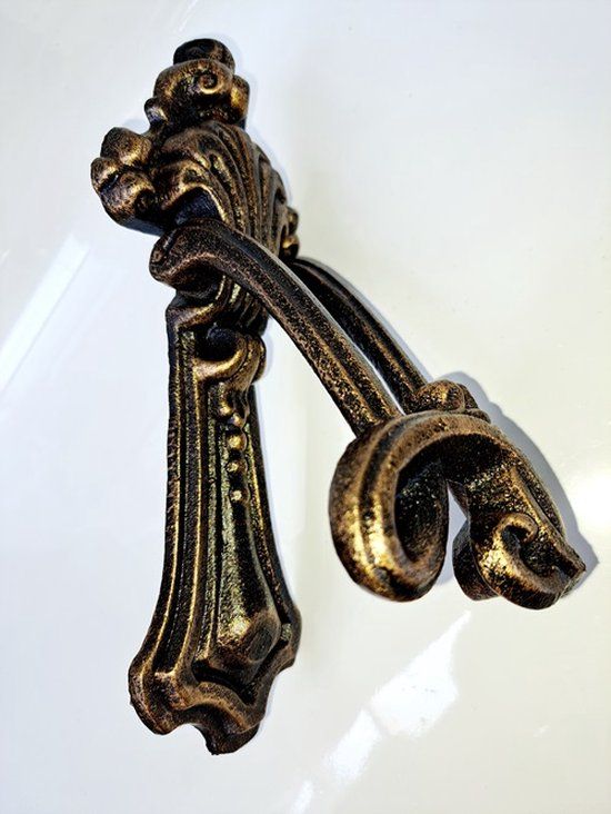 Gietijzeren deur klopper JP32 - gietijzer - unieke landelijke stijl - bel - 22 x 10 x 4 cm