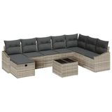 vidaXL Tuinbank Set 9-delig Polyrotan