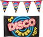 Boland Disco Eighties versiering pakket - vlaggenlijnen en grote banner - 3 stuks