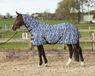 Harry's Horse Vliegendeken mesh met hals & singels zebra french blue 215cm
