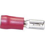 TRU COMPONENTS 1583061 Connecteur femelle Largeur d'insertion : 4.80 mm Épaisseur d'insertion : 0.80 mm 180 ° Partiellement isolé Rouge 1 pièce(s)