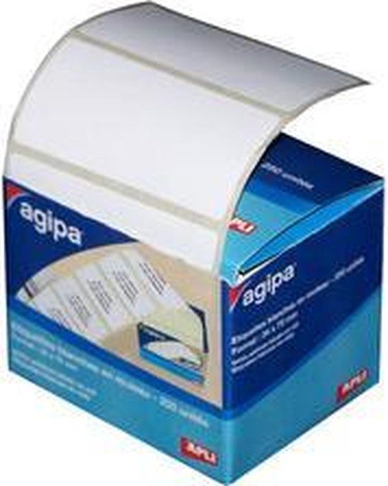 Agipa verzendetiketten, 75 x 34 mm, wit, op rol