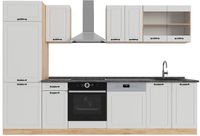 Vicco R-Line Complete keukeneenheid – 300 cm, WB Antraciet Wit landhuis/gouden eik