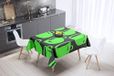 Bonamaison Tafelkleed, Anti-Mold, Sneldrogend, Waterdicht, 100% Polyester Tafellaken, Neon groene rook, 140 x 140 Cm