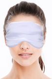 Merkloos / Sans marque Bellatio design luxe slaapmasker/ reismasker met zachte vulling baby blauw