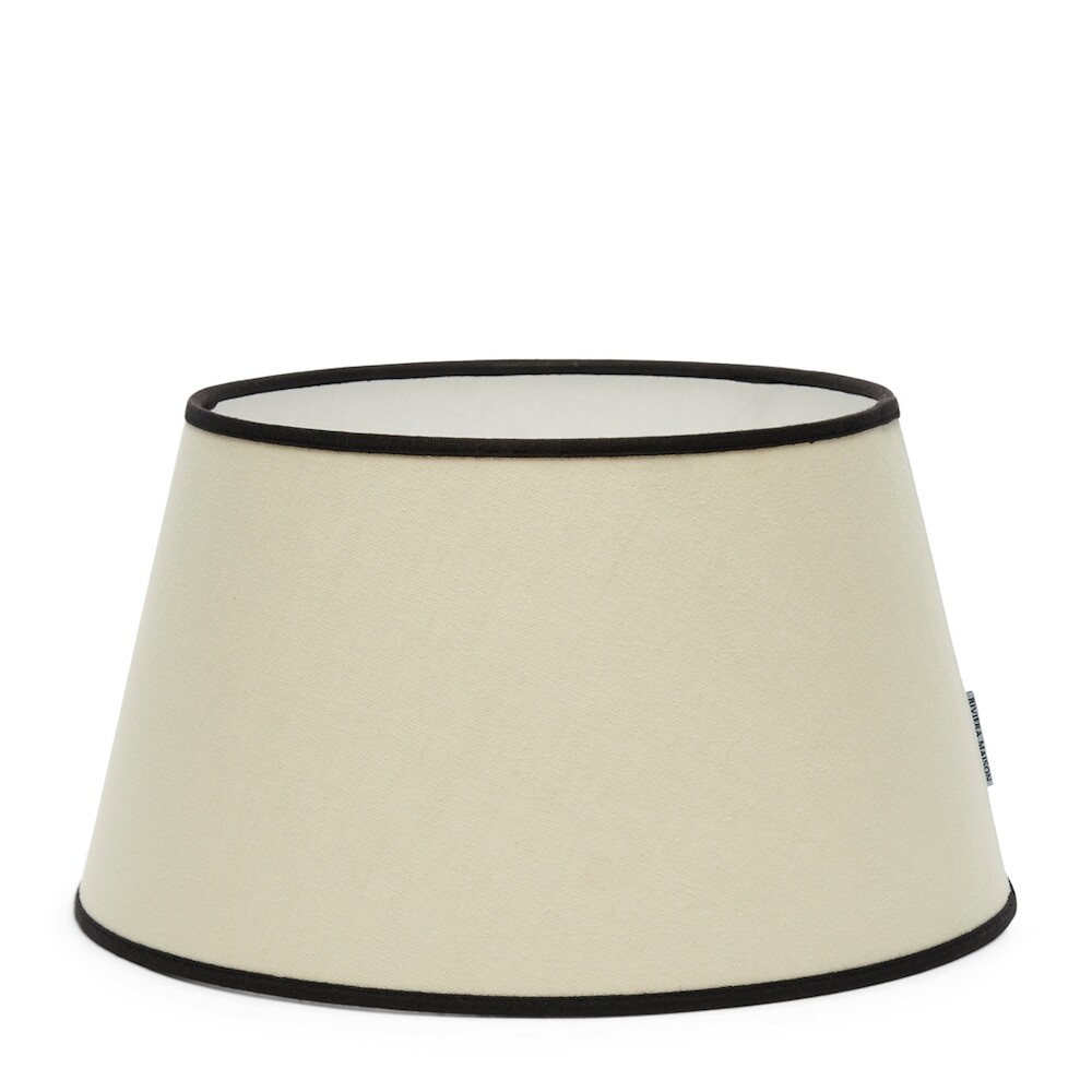 Riviera Maison Linen Lampshade Lampenkap rond schuin met zwarte rand