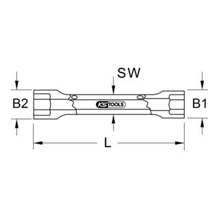 KS Tools ULTIMATEplus dubbele dopsleutel - 20x22mm - 1 stuk