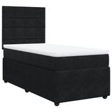 vidaXL Boxspringbed met matras, fluweel, zwart, 140x190 cm