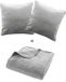 Douceur d'intérieur - Ensemble de literie SOLANGE, couette + 2 taies d'oreiller - gris