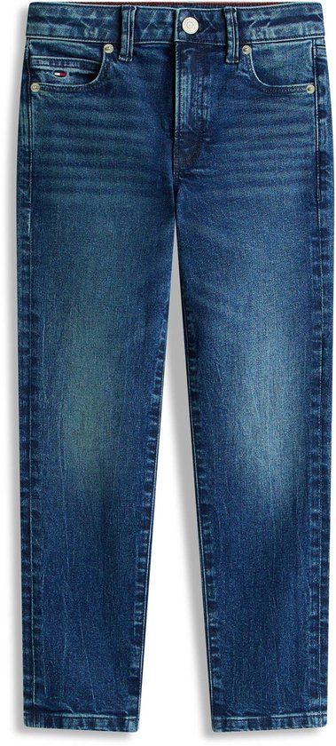 Tommy Hilfiger Straight Donker Jeans - Kinderen - Blauw - Katoen - 14 jaar