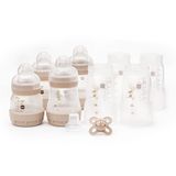 MAM Easy Start Zelfsteriliserende Anti Colic Starter Set, Pasgeboren Fles Set en Fopspeen, Pasgeboren Essentials, Wit