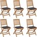 Acaciahout Fauteuils pliants 6 pc avec coussins
