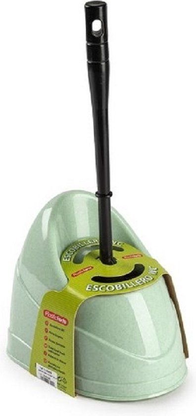 PLASTICFORTE Toiletborstel met houder - 45 cm - Mintgroen/Zwart