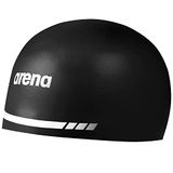 Arena 3D Soft USA Unisex volwassen siliconen badmuts voor mannen en vrouwen zwembad praktijk en race zwemkit, zwart, extra groot