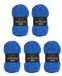 Wollbiene Softy Chenillewol om te haken, 5 x 100 gram, breiwol, 500 gram chenillewol, super volumineus haakgaren (cerulean blauw 38)
