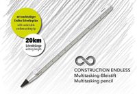 Troika Multitasking potlood met CONSTRUCTION-look liniaal (Zilver)