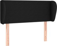 VidaXL Hoofdbord met randen 83x23x78/88 cm stof zwart