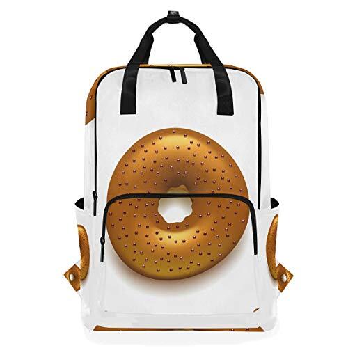 MONTOJ Travel Rugzak Bruin Donut Met Chocolade School Rugzak