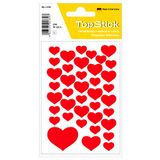 TopStick 1339 stickerharten, set van 10 (2.000 etiketten, papier) zelfklevende kleine decoratieve etiketten voor bruiloften, cadeaus, verjaardagen, valentijnsdag, liefde, scrapbooking, decoratie, rood