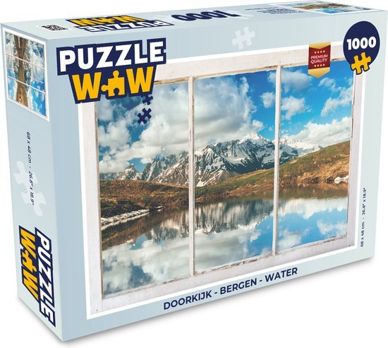 MuchoWow Puzzel Doorkijk - Bergen - Water - Legpuzzel - Puzzel 1000 stukjes volwassenen