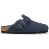 Birkenstock Sandales Boston BS Cuir Daim/ Fourrure New Navy