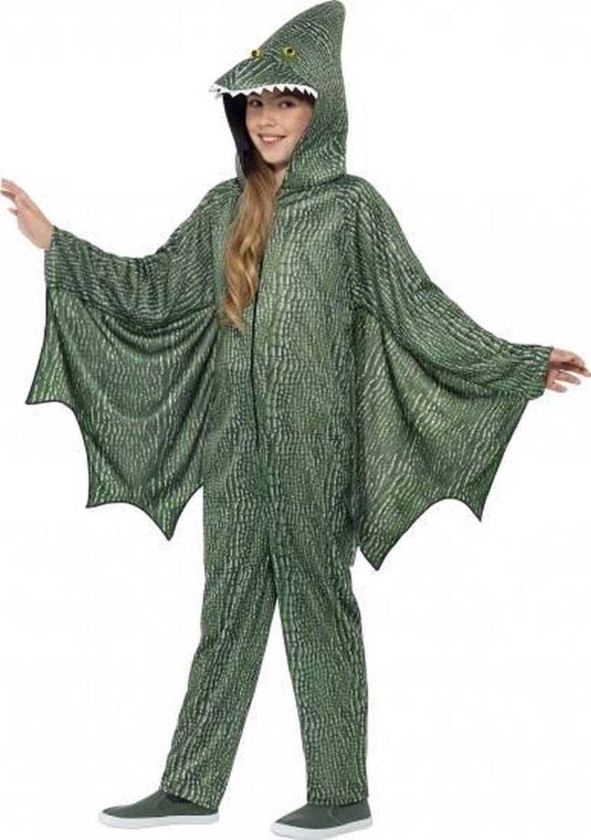 Smiffys Onesie dinosaurus voor kids 115-128 (4-6 jaar) - groen