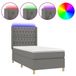 vidaXL Boxspringbed met matras en LED-verlichting, donkergrijs, 80x200 cm, stof