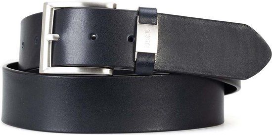 BOSS leren heren riem - donkerblauw - Maat 105 - Katoen