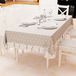 PETTI Artigiani Italiani - Tafelkleed, met kunststof coating, met volant, tafelkleed, buitentafel, waterdicht, van katoen, design harten, grijs X6 placemats (140 x 180 cm) 100% Made in Italy
