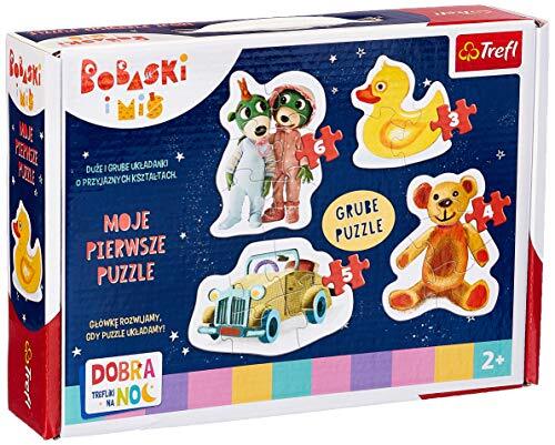 Trefl Puzzel, Bobcats en Teddyberen, 3 tot 6 elementen, 4 Sets, Schattige Bobcats - Goedenacht, Nacht Treffels, voor kinderen vanaf 2 jaar