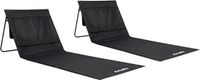 VirtuFit Strandmat met Rugleuning - Set van 2 - Zwart - 166 cm