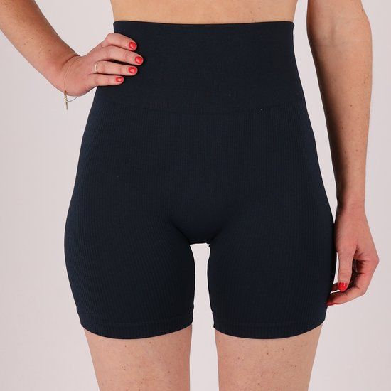 Sarlini Morethansocks Korte legging dames - Ribbed - 2-Pack - Navy
