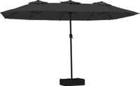vidaXL - Dubbele Parasol met LED - 449x265 cm - Zwart