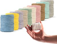 Ledent macramé touw (1mm, 10x65m, set 10 kleuren)