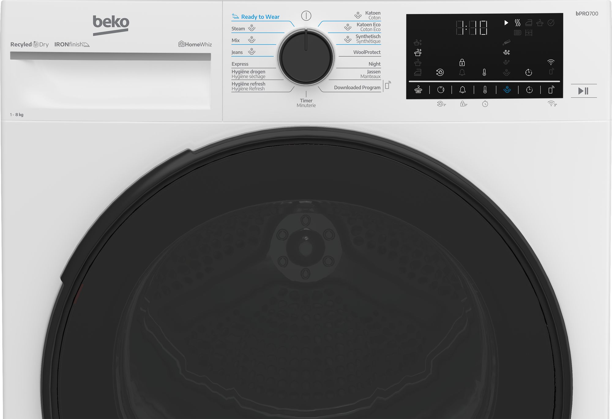 Beko B5T4824W - IronFinish - WiFi - 8kg warmtepompdroger