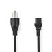 Nedis CEGL11500BK20 Stroomkabel Zwart 2 m Netstekker type B IEC 320