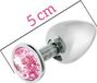 Mai Attraction - Mai No 72 RVS anaalplug met roze siersteen Small - Zilver