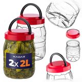 KADAX PET multifunctionele pot met deksel 2L verpakking van 2 stuks