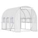 Pangivo Serre Tunnel De Jardin 2,95x2x2m En Acier Galvanisé Avec Fenêtres Et Protection Uv Blanc