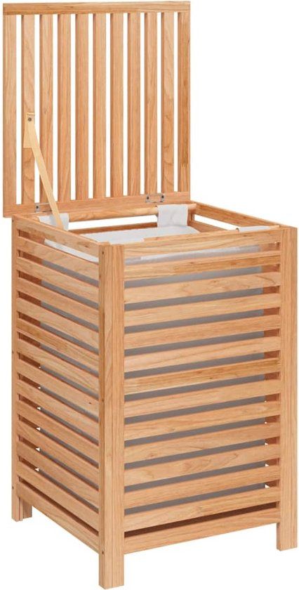 vidaXL wasmand - 45x45x65 cm - massief walnotenhout - bruin