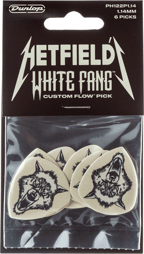 Jim Dunlop James Hetfield Player's Pack Plectrums - 1.14 mm - Wit - 6 Stuks